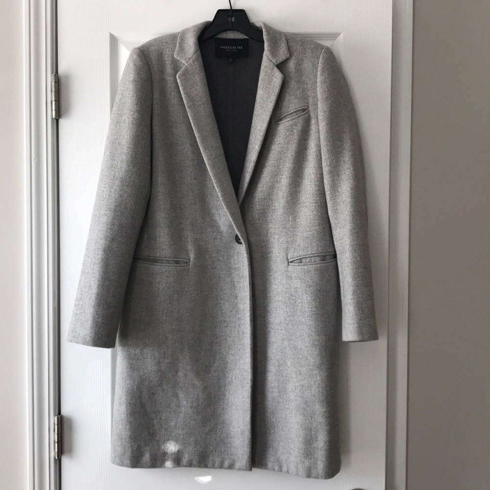Lafayette 148 New York light grey wool coat